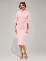 Sheath Mother of the Bride Dress with Mock Neckline 
