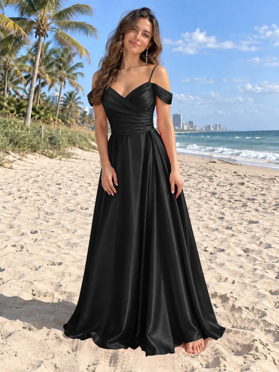 Silk-Like Pleated Prom Dress 