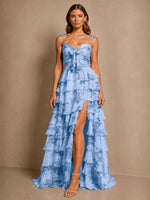 Floral Pattern High-low Dress 