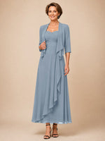 Two-piece Mother of the Bride Dress with Ruffle Design 