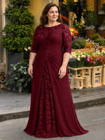 Lace Mother of the Bride Dress with Applique-Plus Size 