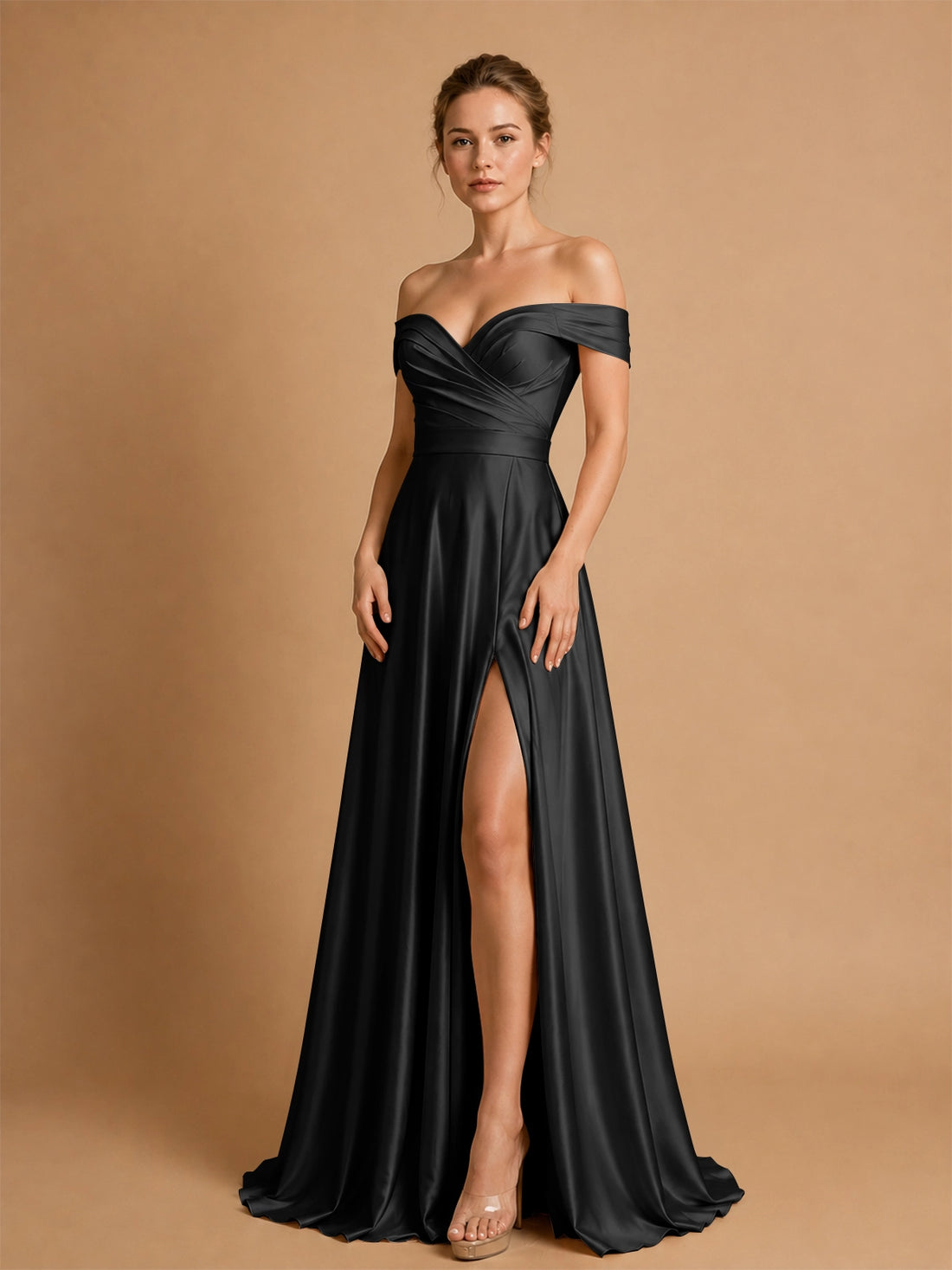 A-line Prom Dress with High Slit 