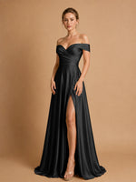 A-line Prom Dress with High Slit 