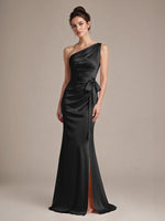 One-Shoulder Bridesmaid Dress with Sash