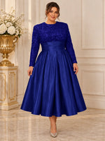Sequined Mother Dress with Pockets-Plus Size 