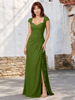 Chiffon Mother of the Bride Dress with Lace Appliques 