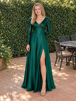Long Sleeveless Sequin Prom Dress 