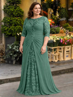 Lace Mother of the Bride Dress with Applique-Plus Size 