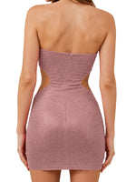 Cut-out Shining Mini Dress 