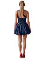 One-Shoulder Bow Mini Dress 