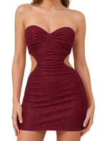 Cut-out Shining Mini Dress 