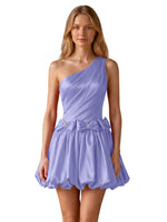 One-Shoulder Bow Mini Dress 