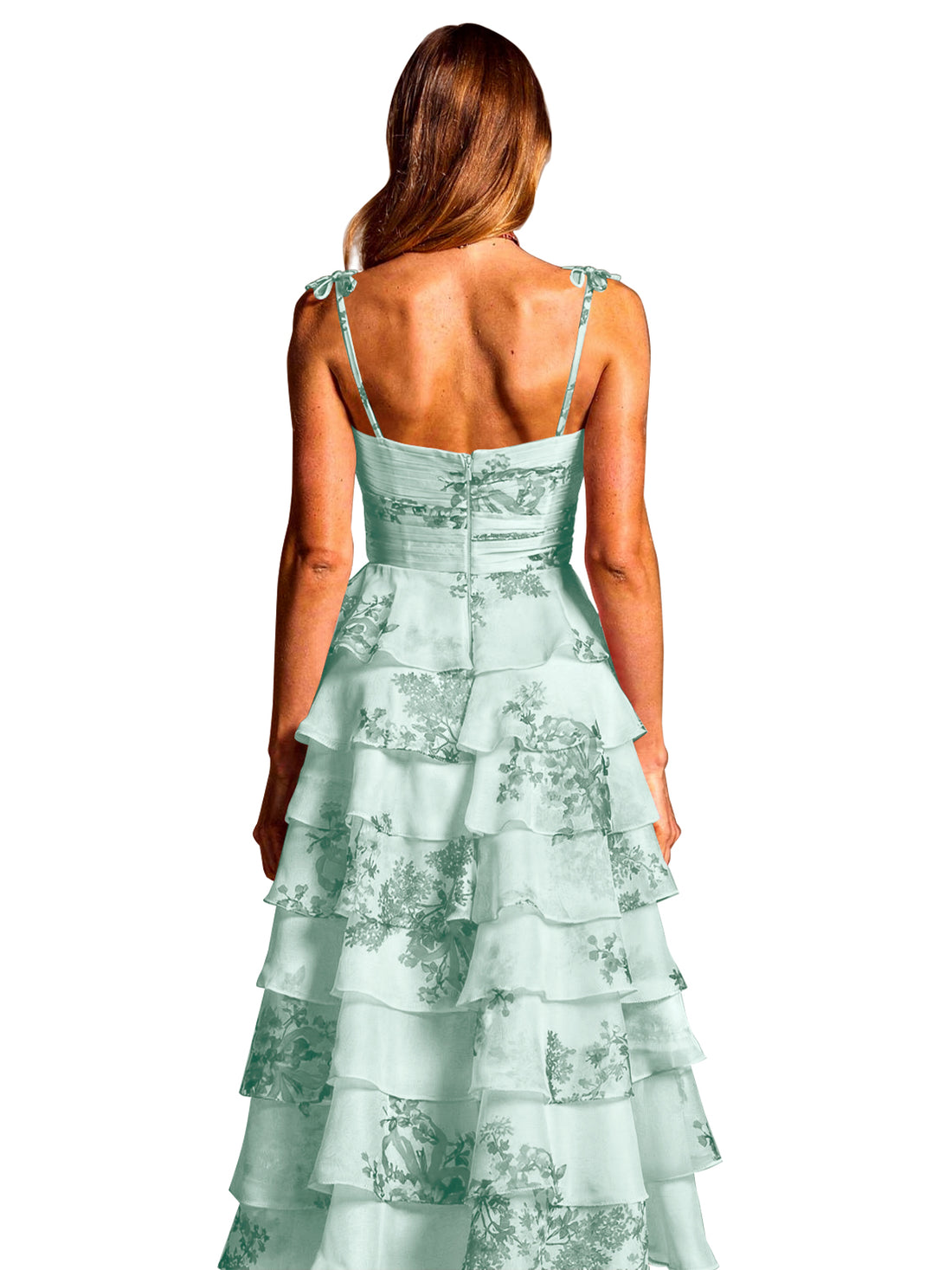 Floral Pattern High-low Dress 