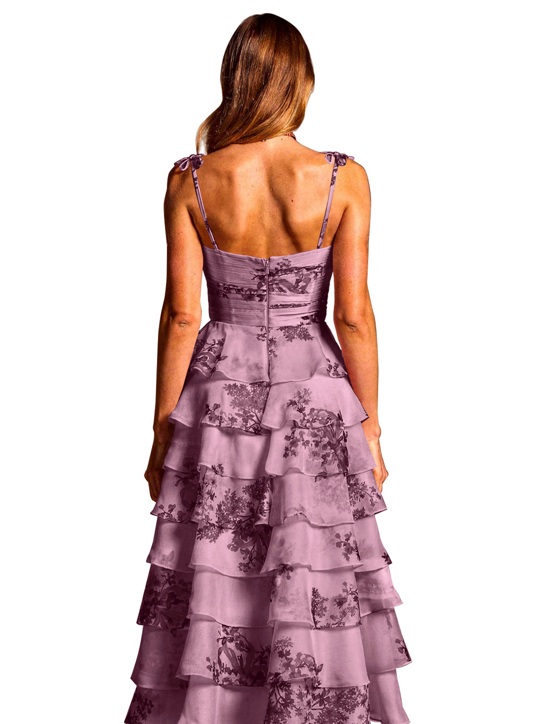 Floral Pattern High-low Dress 