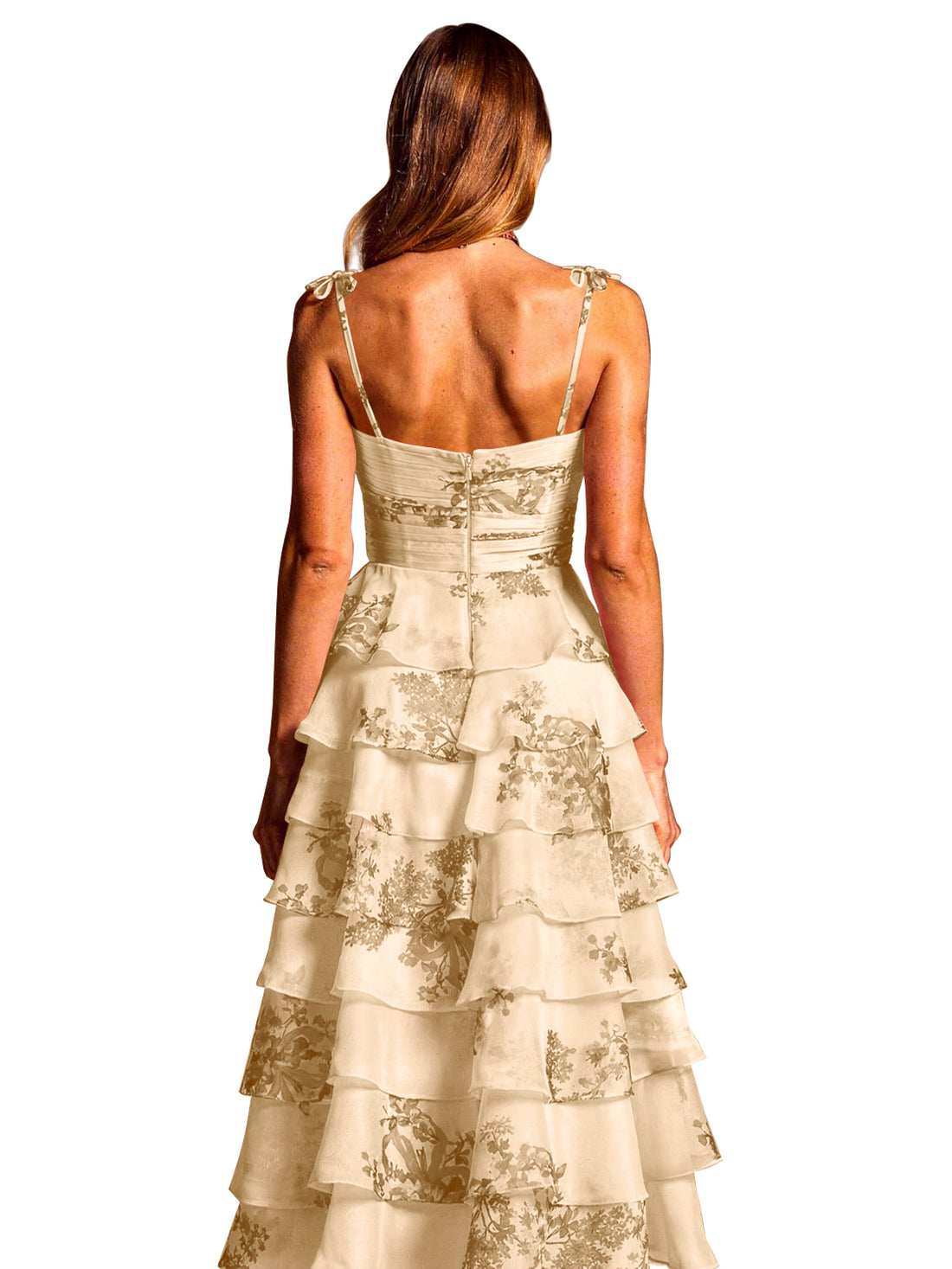 Floral Pattern High-low Dress 