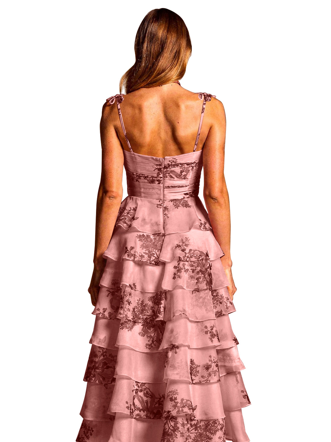 Floral Pattern High-low Dress 
