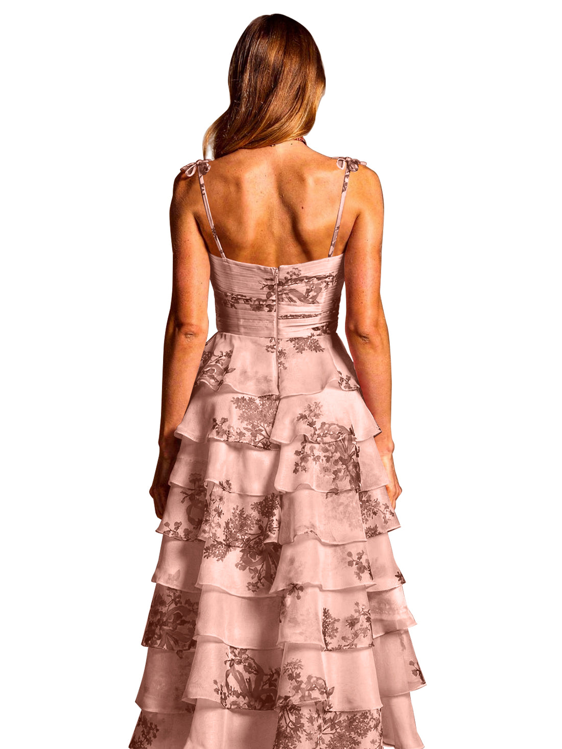 Floral Pattern High-low Dress 