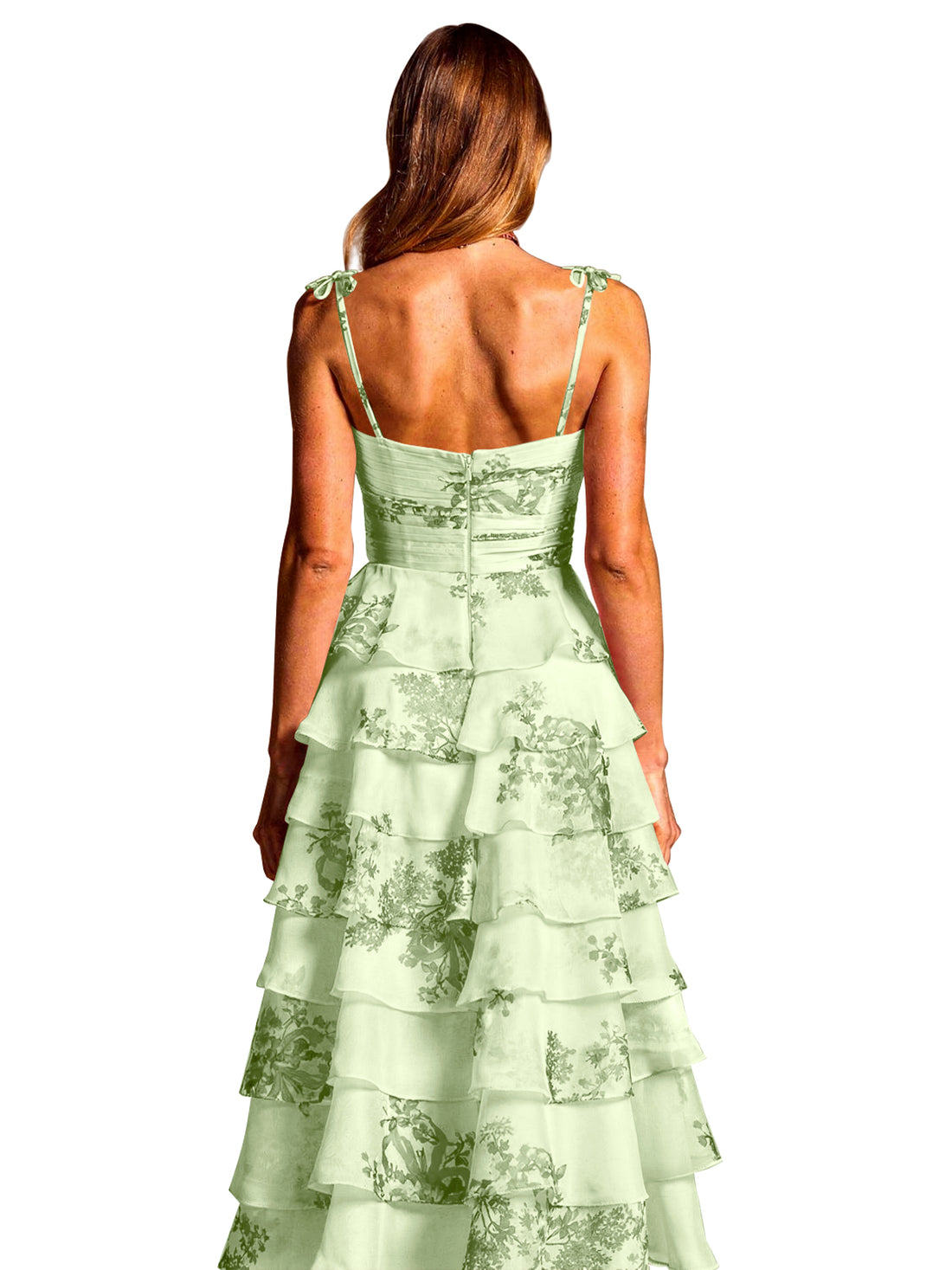 Floral Pattern High-low Dress 