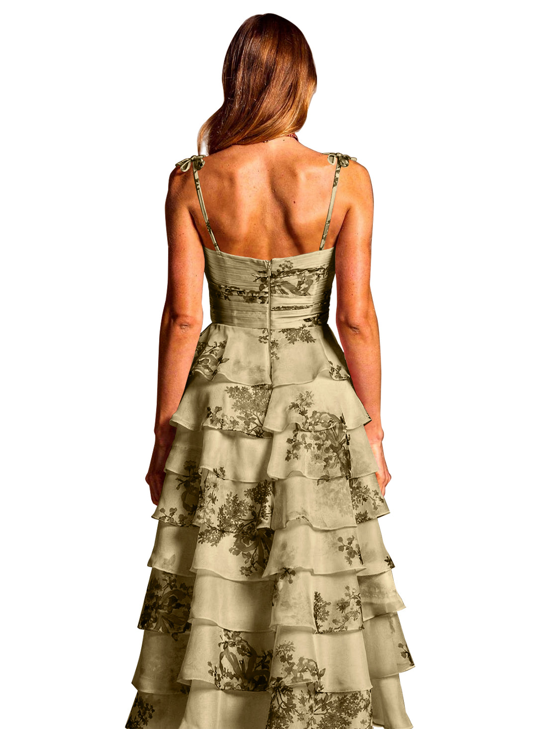 Floral Pattern High-low Dress 