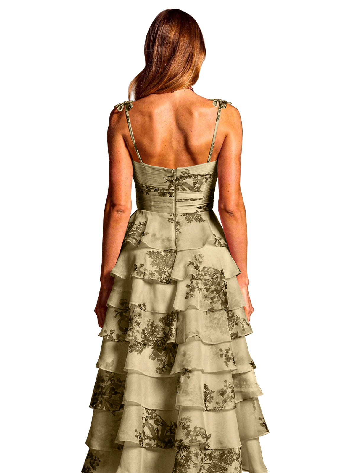 Floral Pattern High-low Dress 
