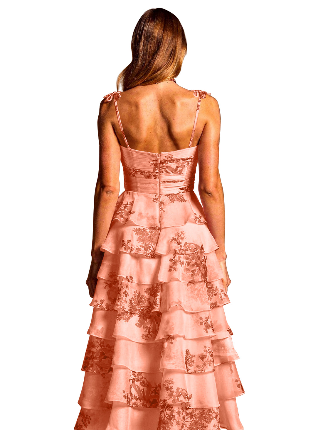 Floral Pattern High-low Dress 