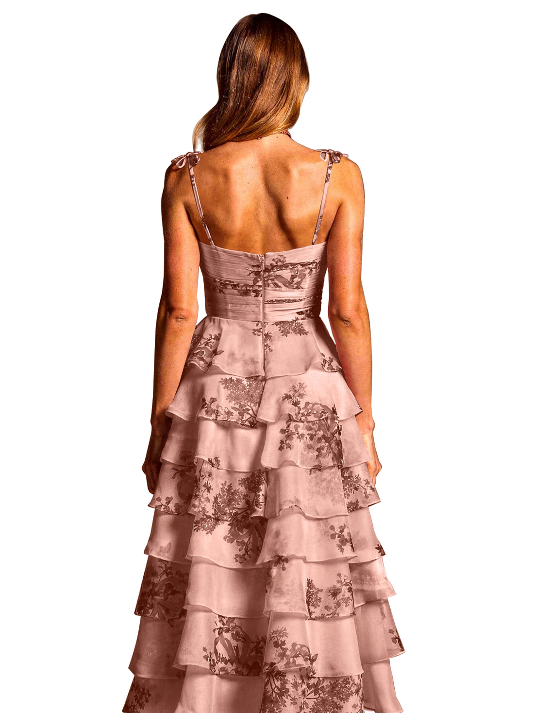 Floral Pattern High-low Dress 
