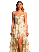 Floral Pattern High-low Dress 