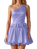 One-Shoulder Bow Mini Dress 