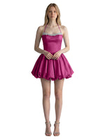 Beading Bubble Hem Mini Dress 