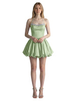 Beading Bubble Hem Mini Dress 