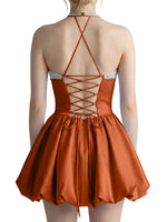 Beading Bubble Hem Mini Dress 