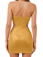 Cut-out Shining Mini Dress 
