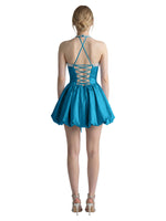 Beading Bubble Hem Mini Dress 