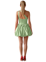 One-Shoulder Bow Mini Dress 