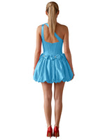 One-Shoulder Bow Mini Dress 
