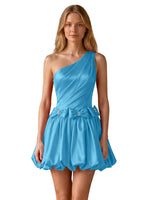 One-Shoulder Bow Mini Dress 