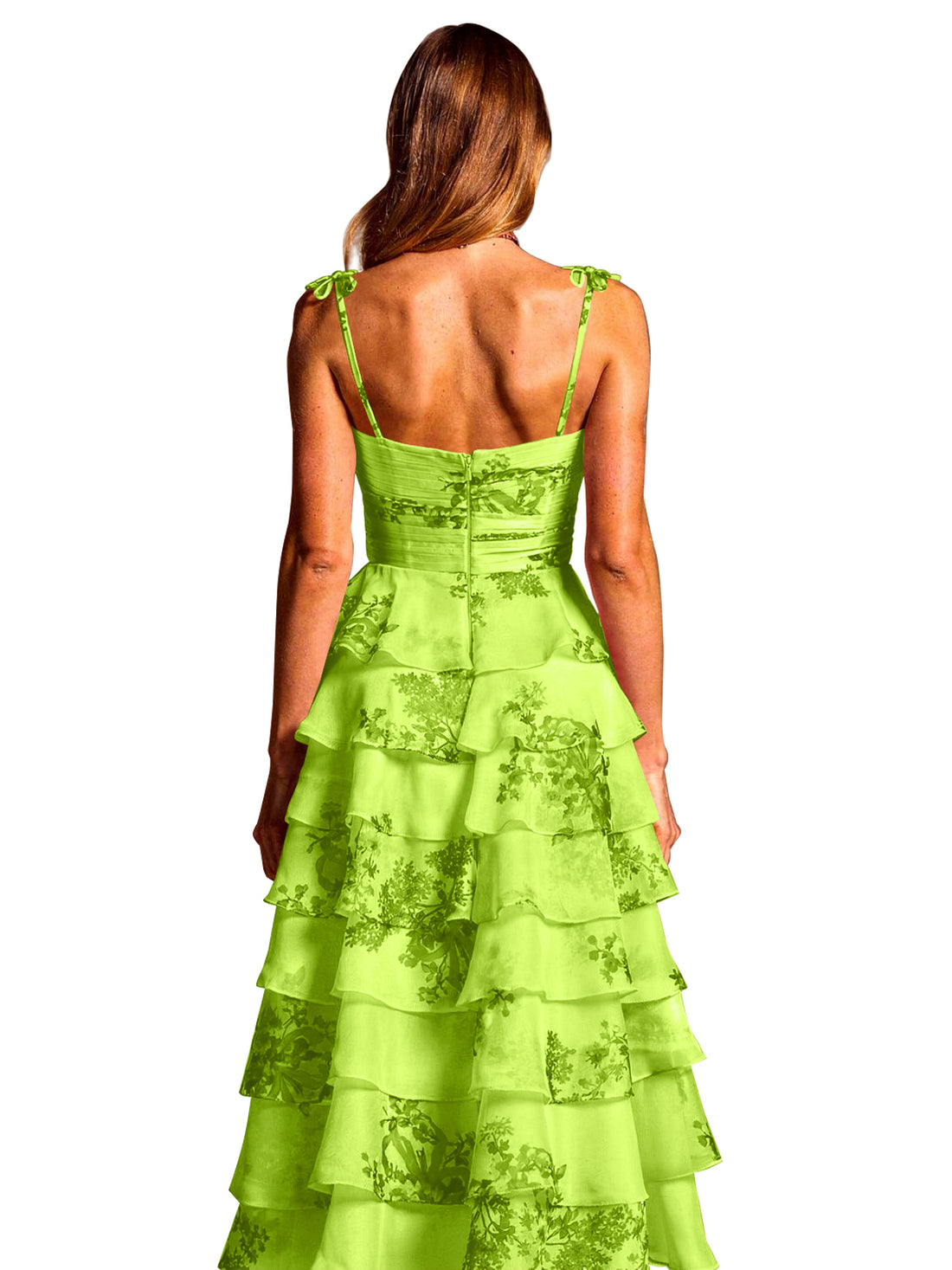 Floral Pattern High-low Dress 