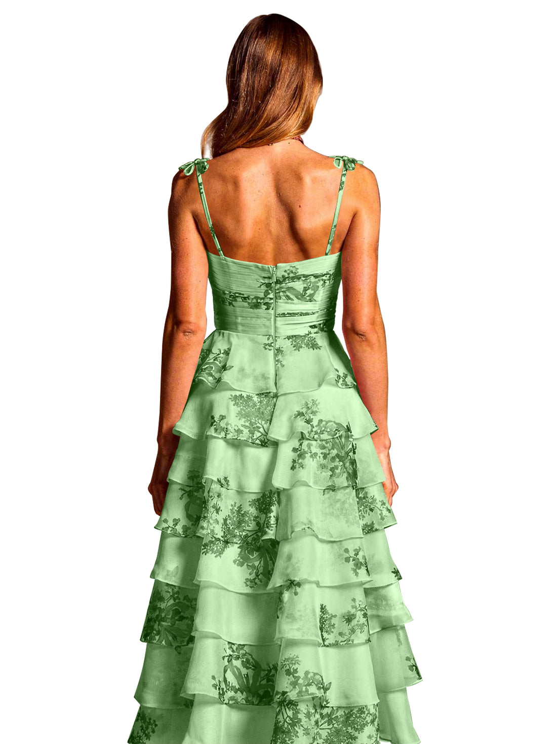 Floral Pattern High-low Dress 
