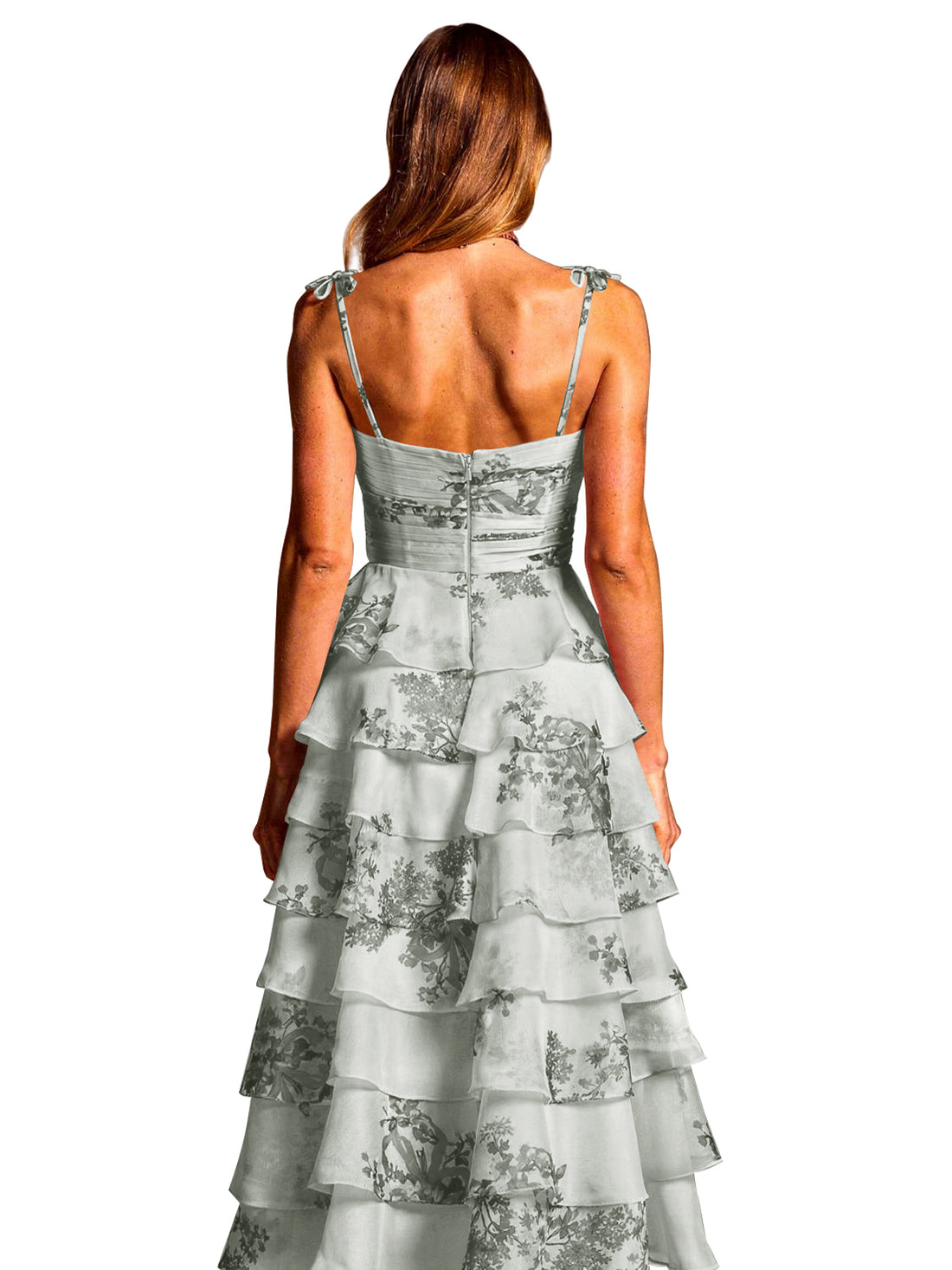 Floral Pattern High-low Dress 
