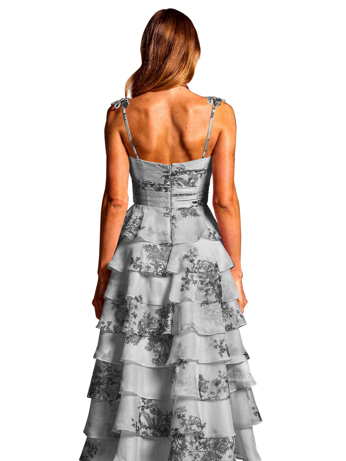 Floral Pattern High-low Dress 