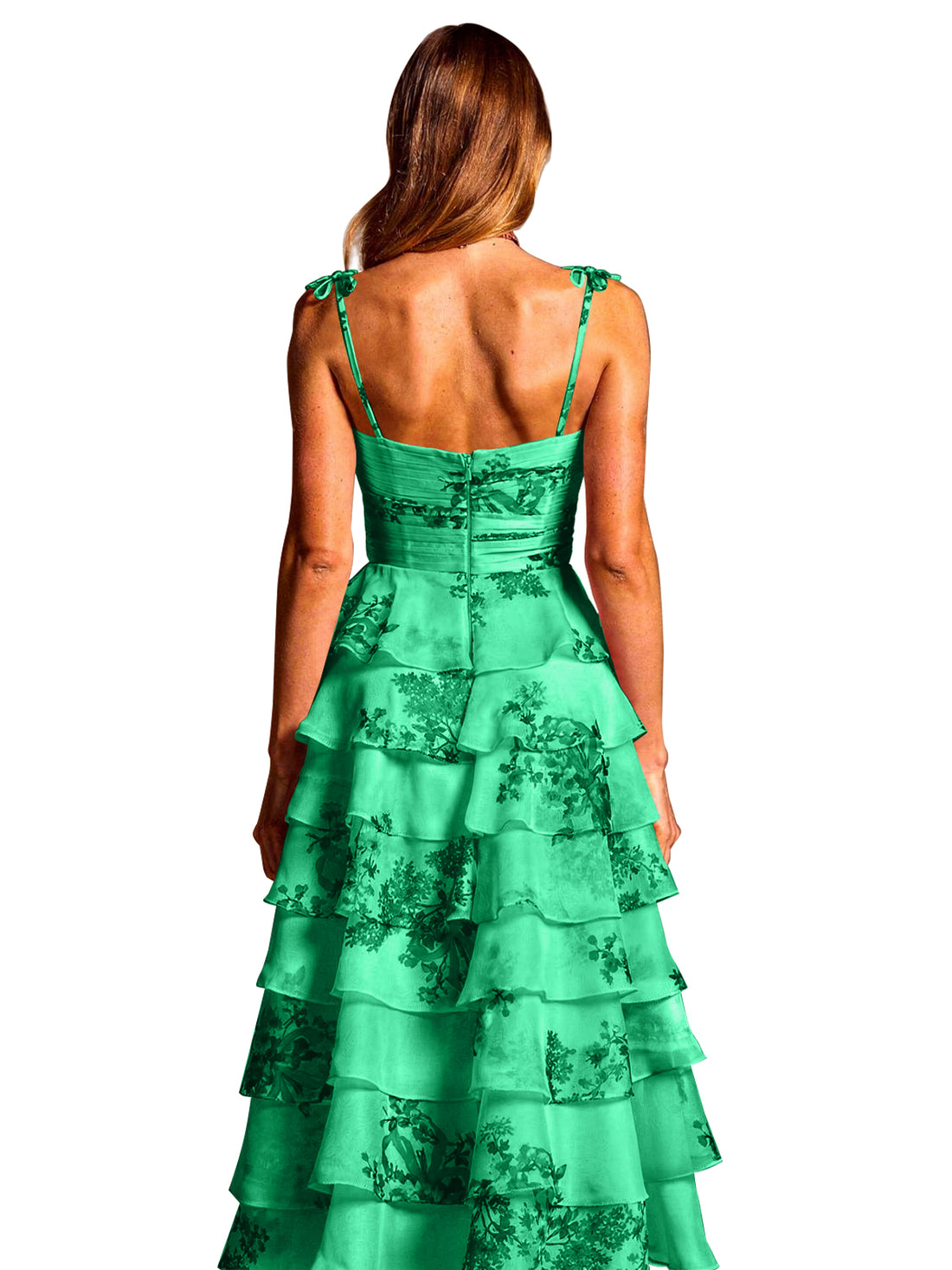 Floral Pattern High-low Dress 