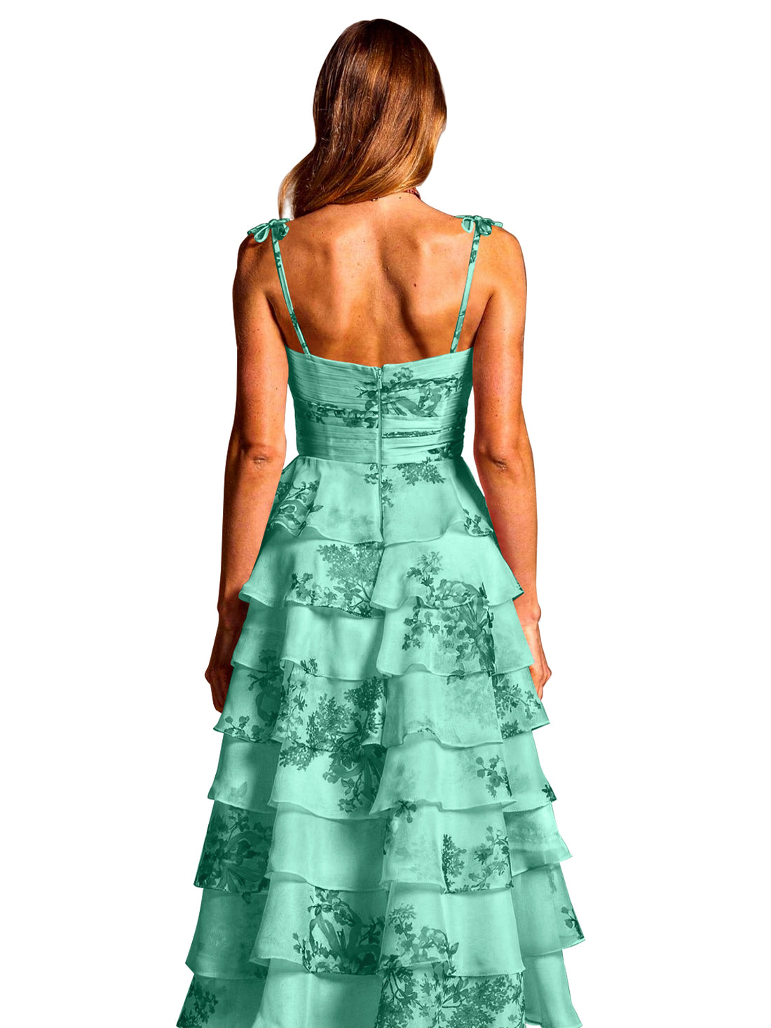 Floral Pattern High-low Dress 