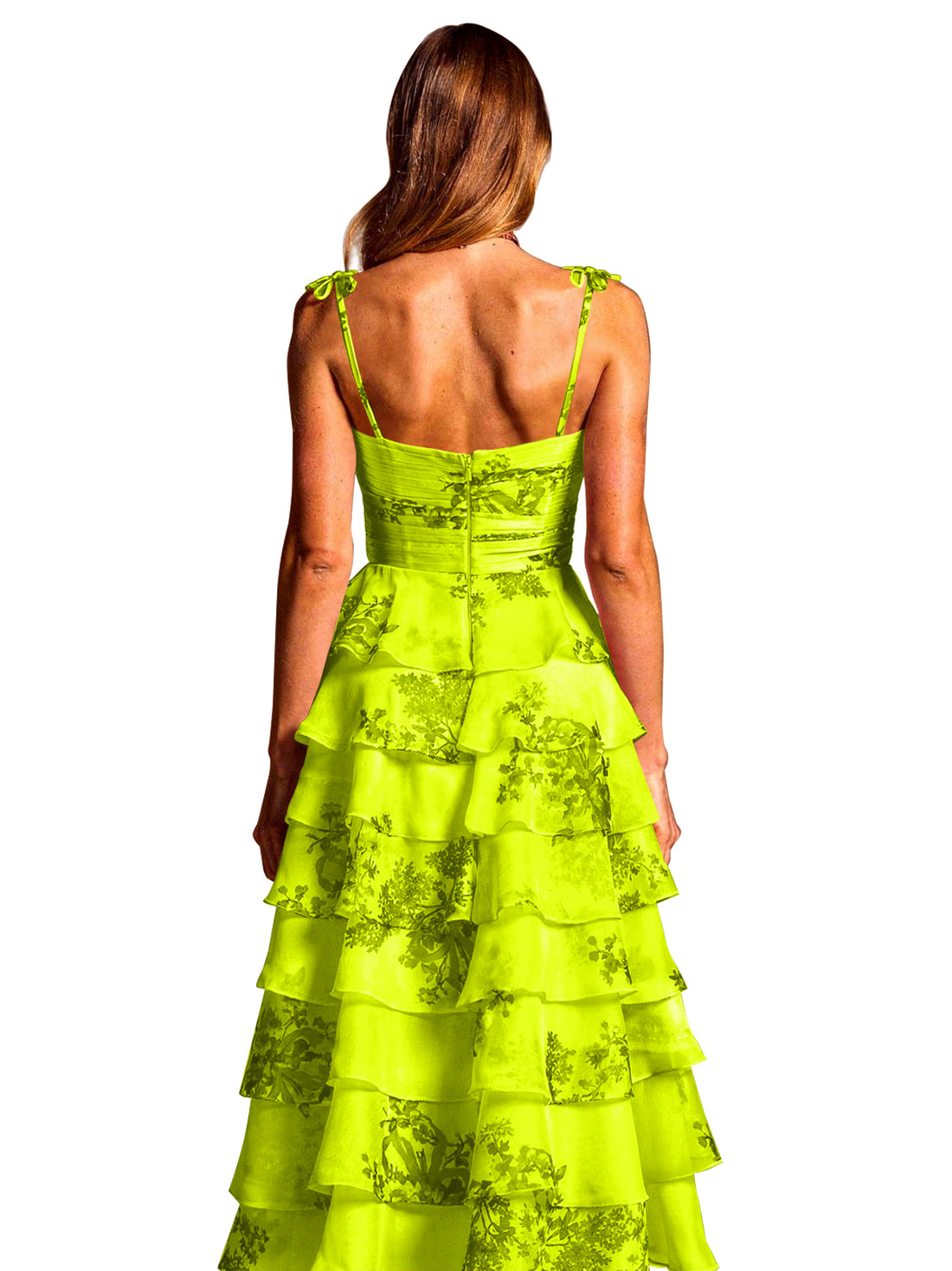Floral Pattern High-low Dress 