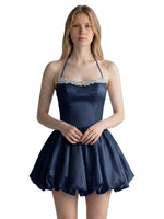 Beading Bubble Hem Mini Dress 