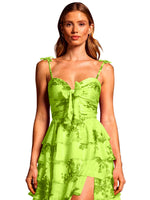 Floral Pattern High-low Dress 