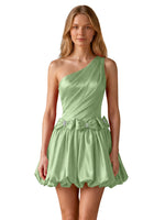 One-Shoulder Bow Mini Dress 