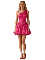 One-Shoulder Bow Mini Dress 