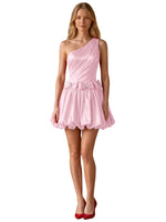 One-Shoulder Bow Mini Dress 