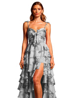 Floral Pattern High-low Dress 