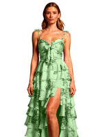 Floral Pattern High-low Dress 